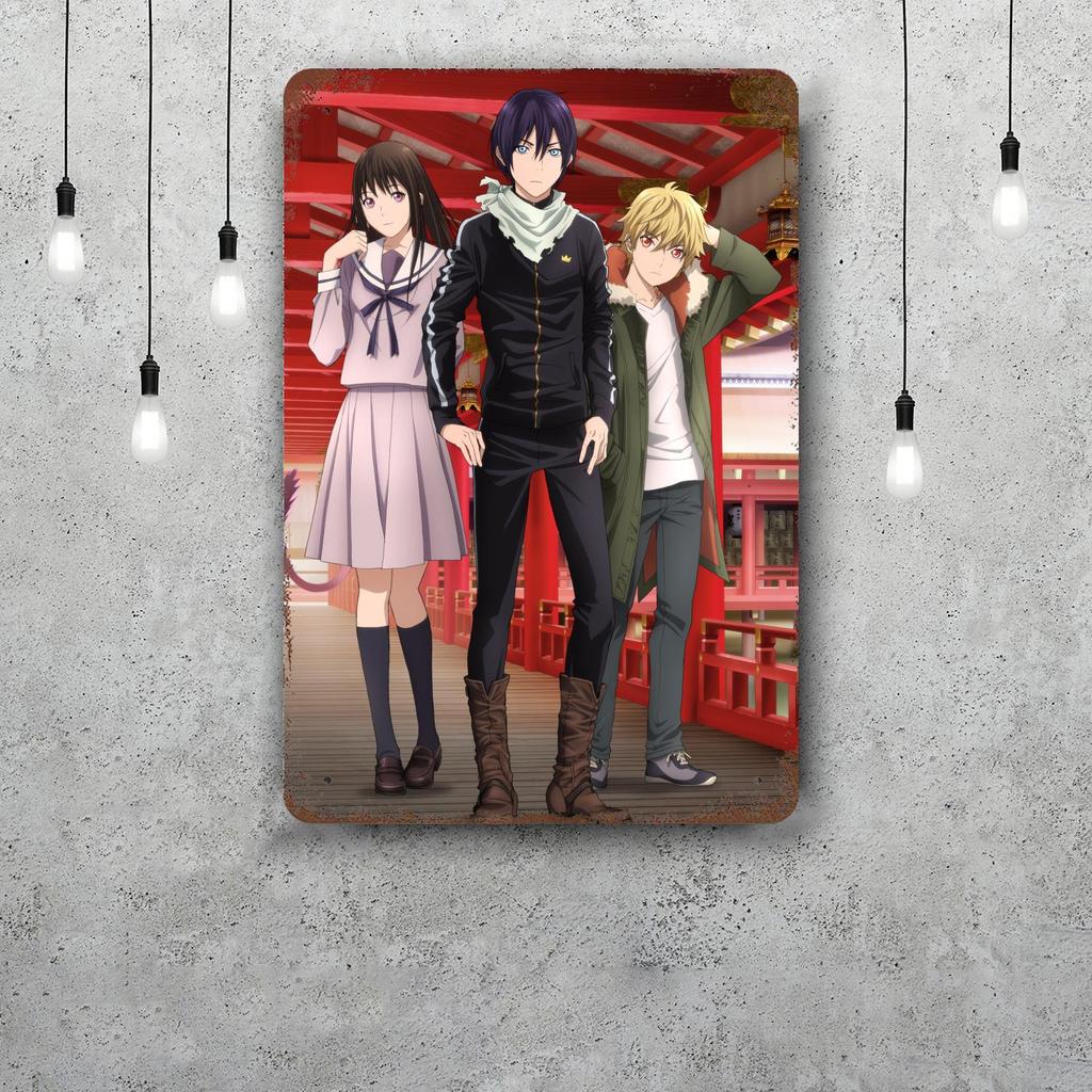 Noragami Anime Manga Segni di Latta Metallici Vintage Poster Decorazioni Placca Metallica Retrò Decorazioni per Pareti per Garage Bar