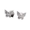 Elegant French Chic Zircon Pearl Earrings Women Dual-Wear Front Back Design Sterling Post Geometric Shape