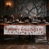 Spooky Backdrop for Home Large Happy Halloween Banner Outside, 70 x 15 Inch Yard Sign Reusable Flag, Welcome Garden Fence Party Decoration Front Porch
