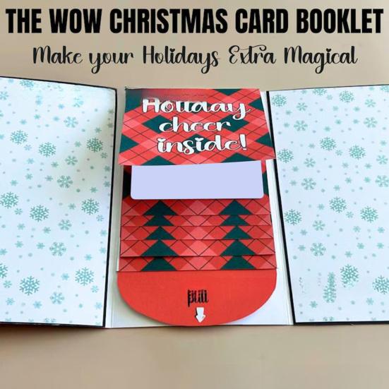 Yousheng Christmas Gift Card Booklet Handmade Merry Christmas Gift Card Book Pull-out Design DIY Wow Card Holder Keepsake Gift for Holiday Xmas Party