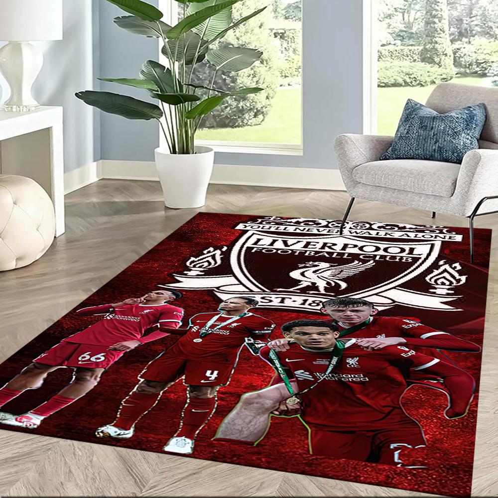 Liverpool Football Club Teppich Geeignet für Eingangsbereich Balkon Zimmer dekorieren Spielzimmer Antirutschmatte Büro Heimdekoration Perfektes Geschenk für FrauenMänner