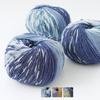 3 balls of raw wool gradient medium 100g superwash made in Beige x Purple x Blue yarn, dyed, weight, (approx. 215m), 50% wool, 50% acrylic, Italy,