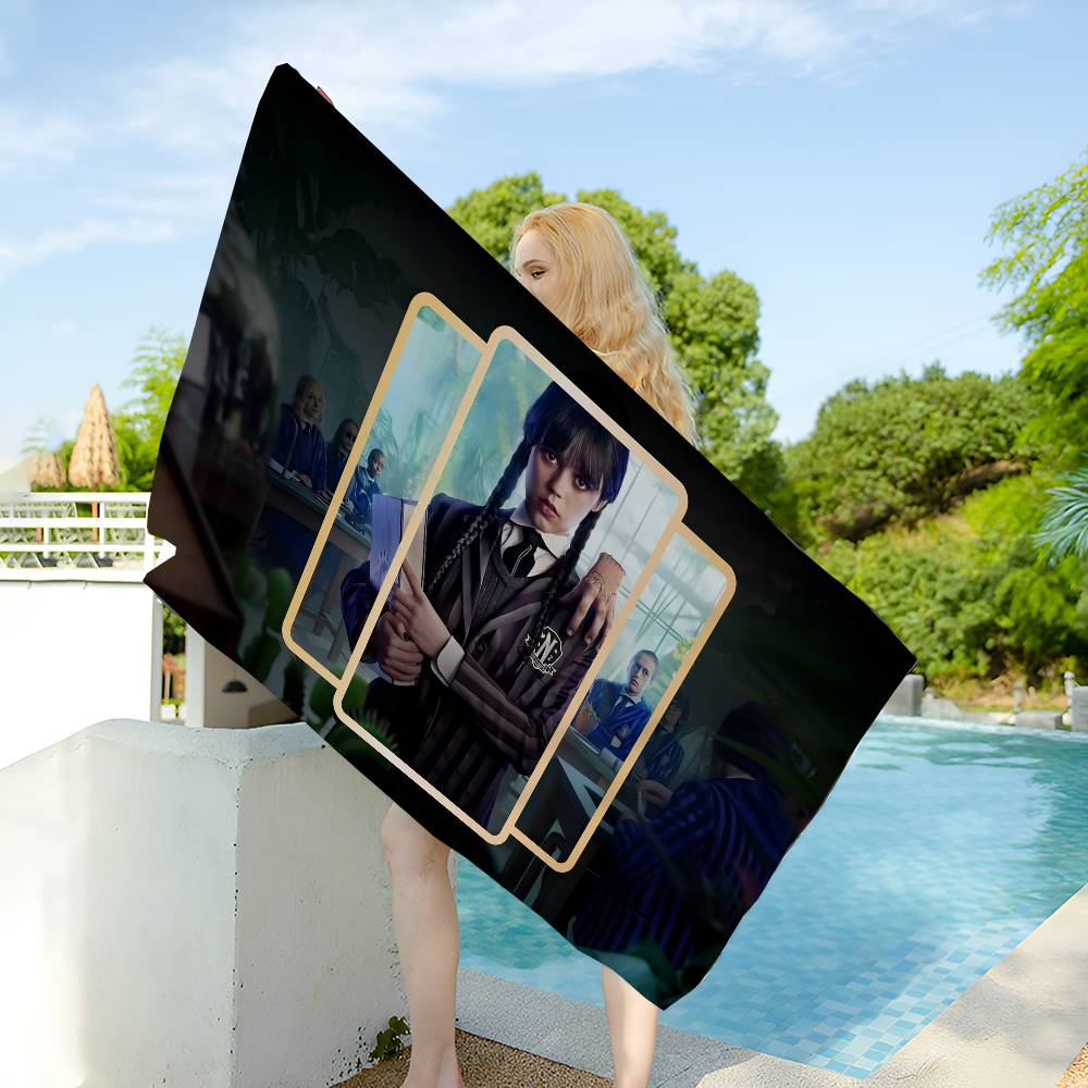 Fantasy W-Mittwoch A-Addams Family Mikrofaser Strandtuch Saugfähig Schnelltrocknend Weich Yoga Schwimmen Resort Bergsteigen Handtuch