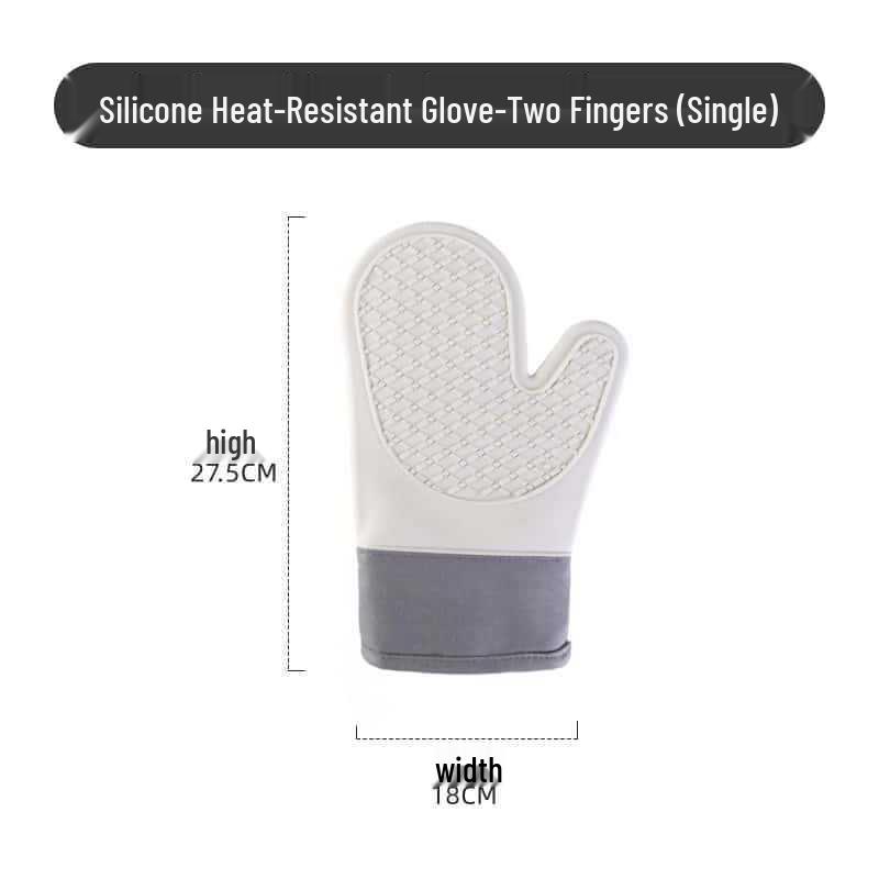 Hitzebeständige Silikon-Ofenhandschuhe: Fünf-Finger-Verbrühschutz, verdickt für Hochtemperatur-Backen und Mikrowellengebrauch.