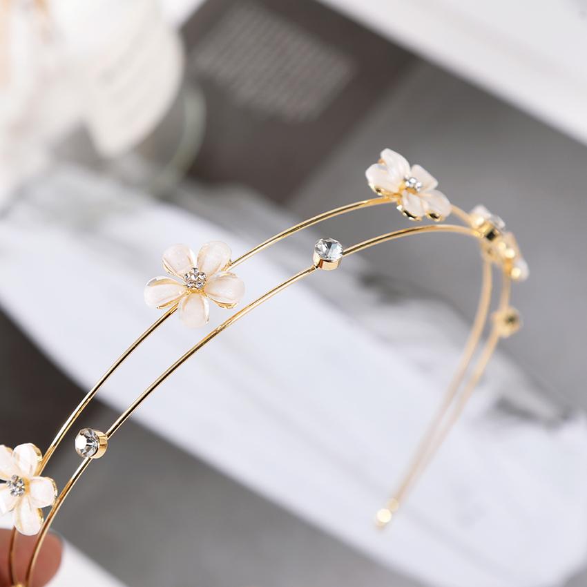 Women's Fashion Rhinestone Headband Pearl Alloy Hairband Vintage Headband Jewelry Hair Accessories For Women Trend Hair Hoop