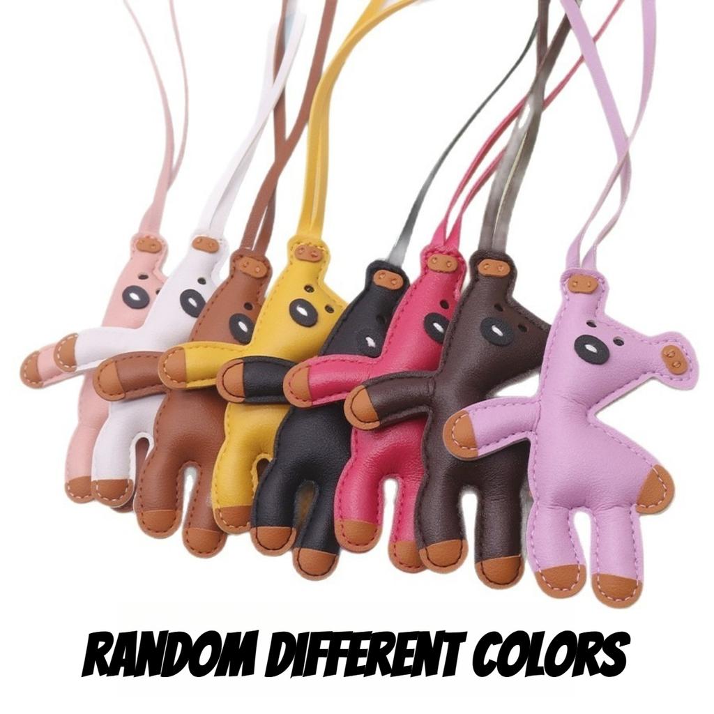 Mini Teddy Bear Keychain, Faux Leather Animal Keychain, Hanging Decoration Backpack, Handbag Hanging Decoration, Korean Version Bag Pendant