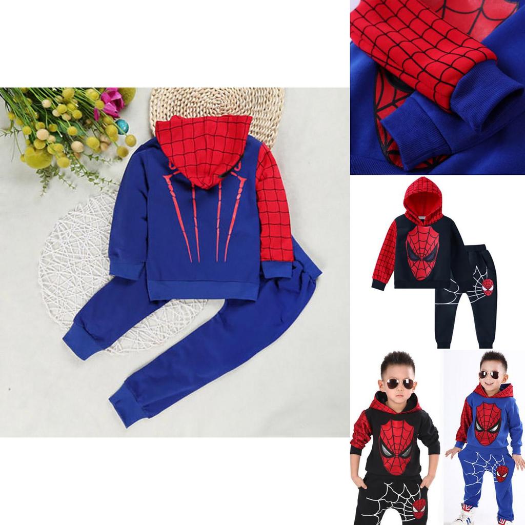 Marvelous Comfort With 2pcs Kids Boy Long Sleeve Spiderman Hoodie Trousers Tracksuit Set