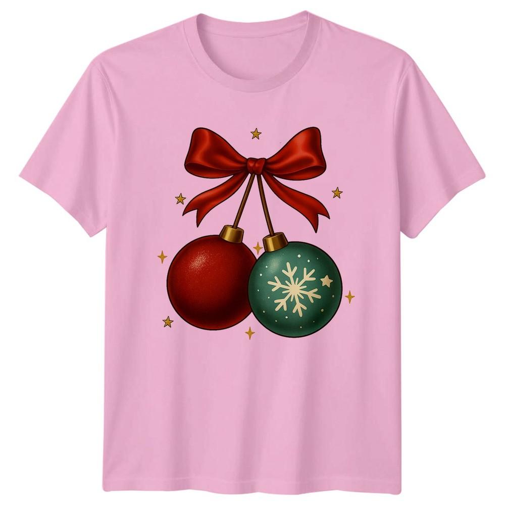 Christmas OrnaUnisexts Holiday Red Bow Unisexs Unisexs Graphic Tee