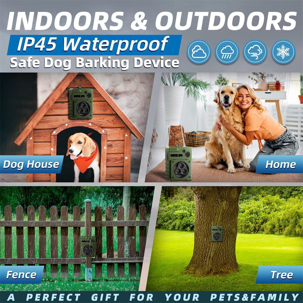Automatic Ultrasonic Dog Anti-Bark Device Rechargeable High Power Indoor & Outdoor Dog Barking Stopper Repeller Bark Repellent