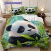 Panda Pattern Bedding Quilt Set Quilt Cover Pillowcase Home Decoration Birthday Gift (1 * duvet cover + 2 * pillowcase, without core)