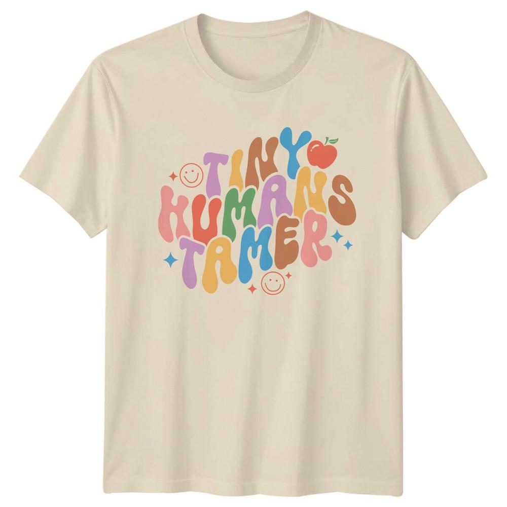 Tiny HuUnisexs Tamer Teacher TShirt Retro Groovy Style Teaching Tee a
