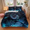 3pcs Blue Eyed Warrior Printed Duvet Cover Set (1 * Cover+2 * Pillowcase, Without Core), Suitable for Home Bedroom, Guest Room, Dormitory Decorat