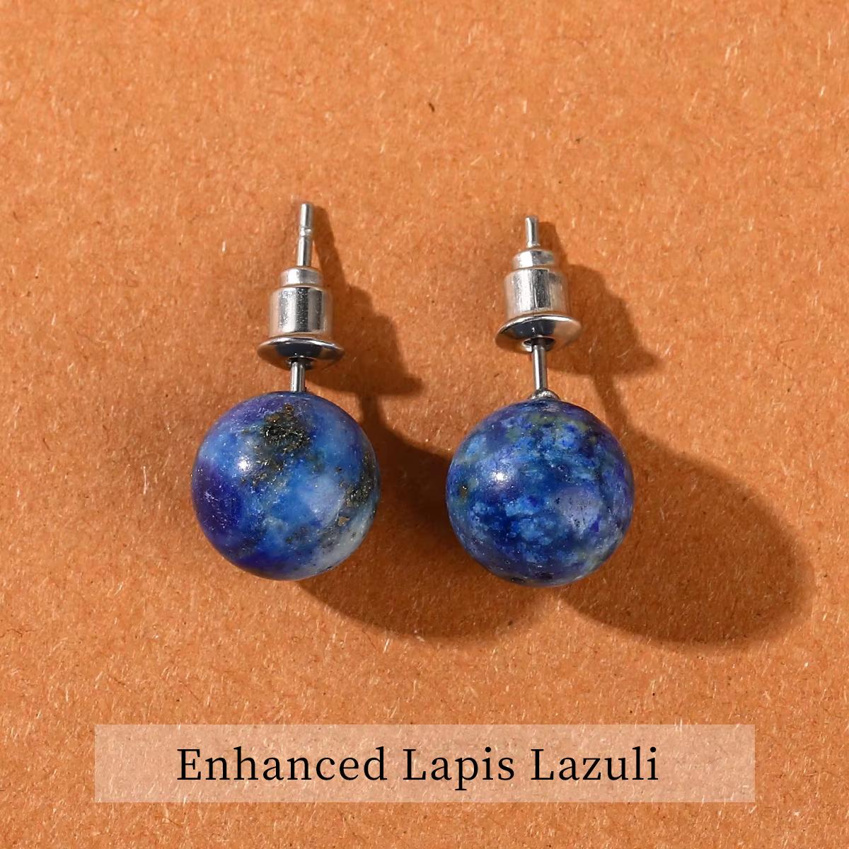 

Natural Stone Agate Quartz Lapis Lazuli Tiger Eye Round Bead Stud Earrings Women Fashion Stainless Earrings Healing Jewelry Gift 10mm ляпіс-лазур кольору
