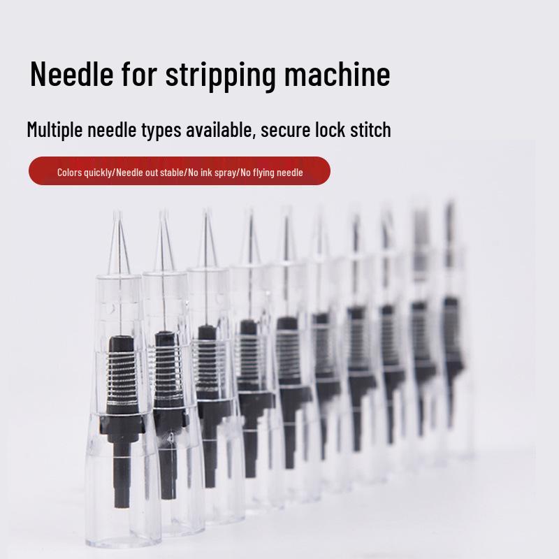 Disposable Tattoo Needle Holder with Integrated Single U-Shaped Screw-On Needle for Microblading, Eyebrow, Eyeliner, and Lip Tattooing Flat 5 Needles