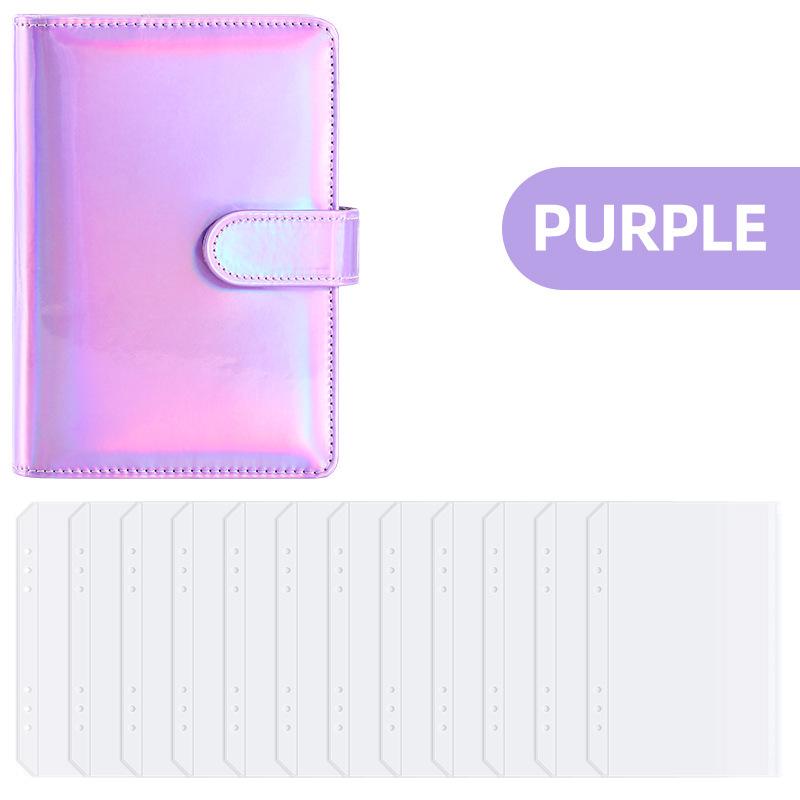 Colorful A6 PU Leather Macaron Budget & Account Book - Multi-functional Cash Diary & Storage Planner