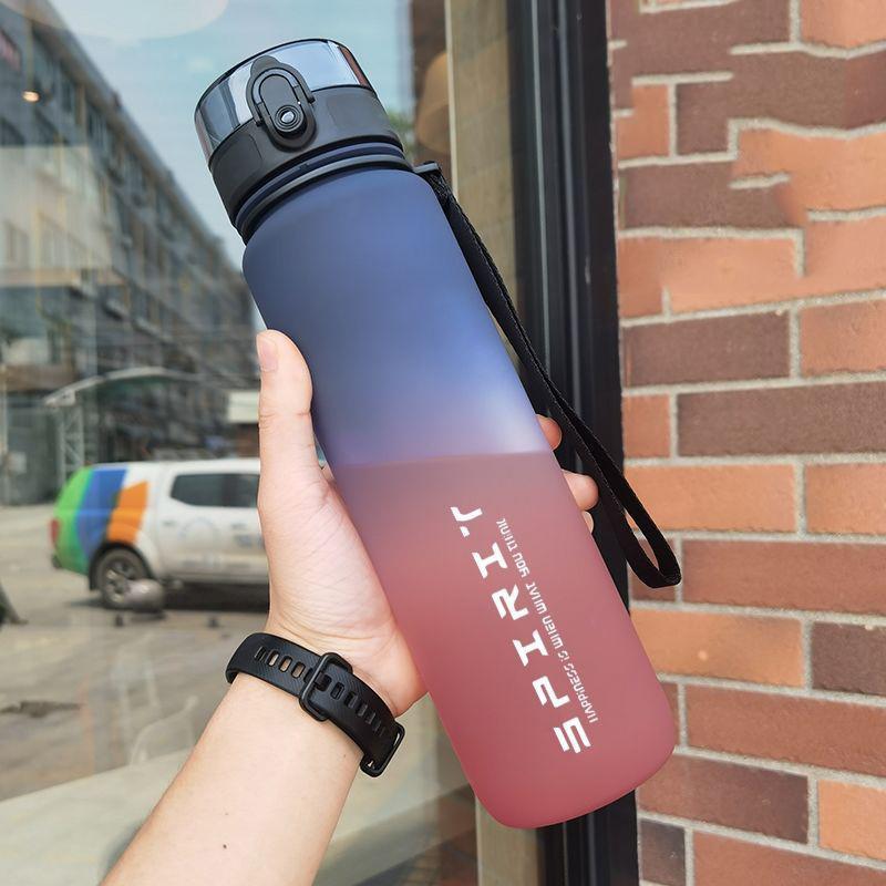 1PC farebný športový plastový pohár odolný proti úniku veľkokapacitná fľaša na vodu 1 liter