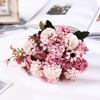 15 flower head artificial flower silk hydrangea white wedding small bouquet fake flower party DIY decoration