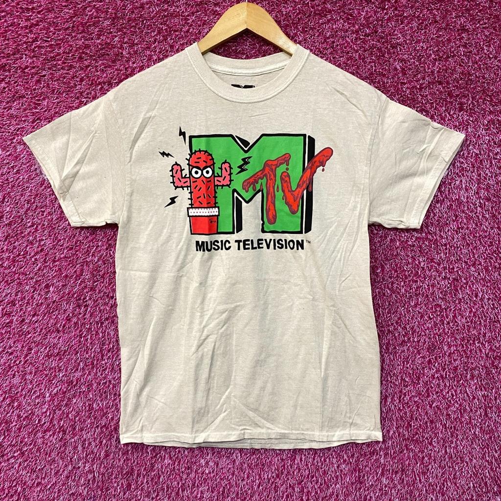 T-shirt Beige con Logo Cactus di MTV Music Television