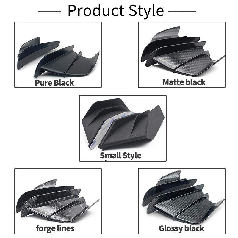 2X Universal Motorcycle Winglet Aerodynamic Spoiler Wing with Adhesive For Yamaha Suzuki Kawasaki Motorcycle Decoration Sticker