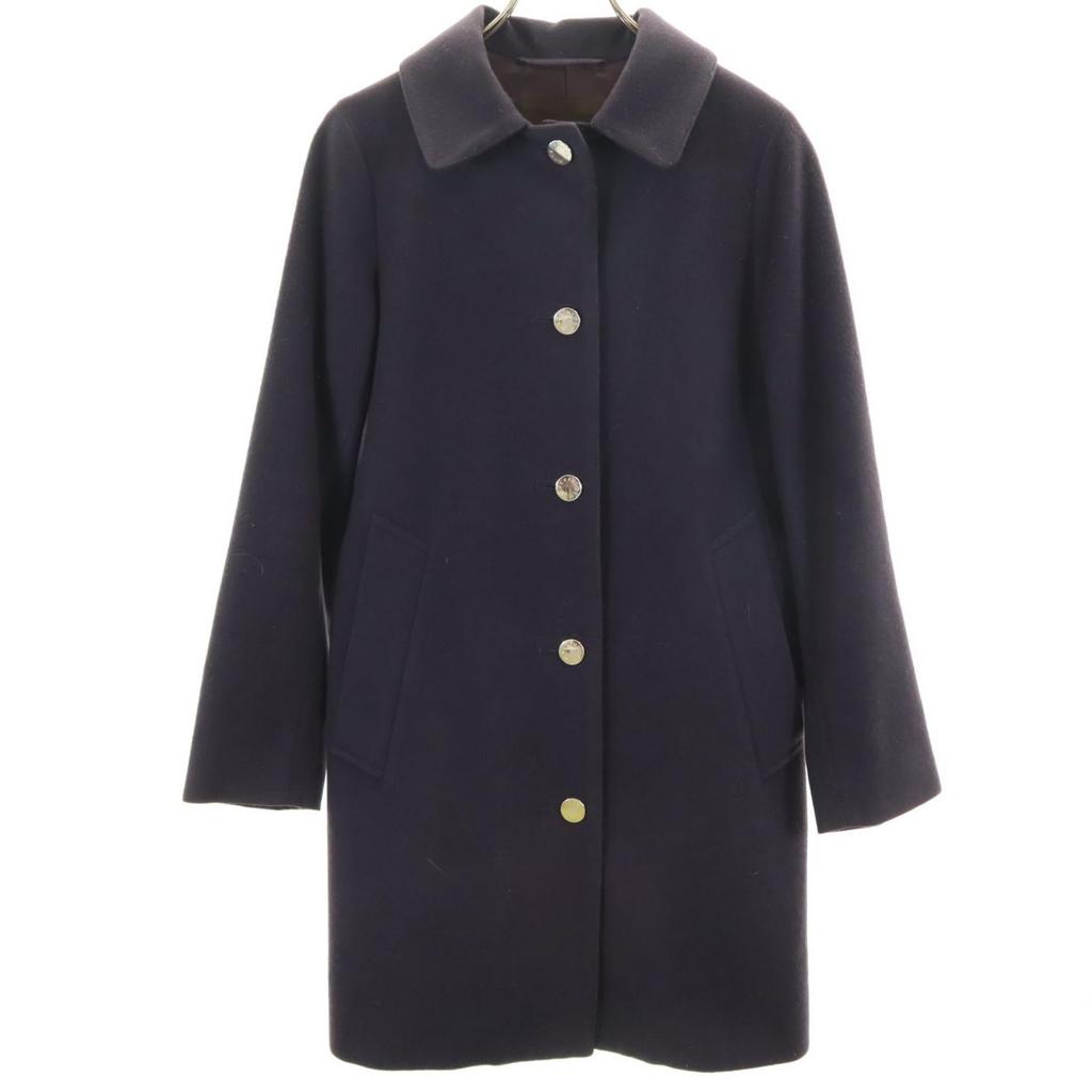 Mackintosh Scottish Wool Stainless Collar Coat 32 Navy Women Used