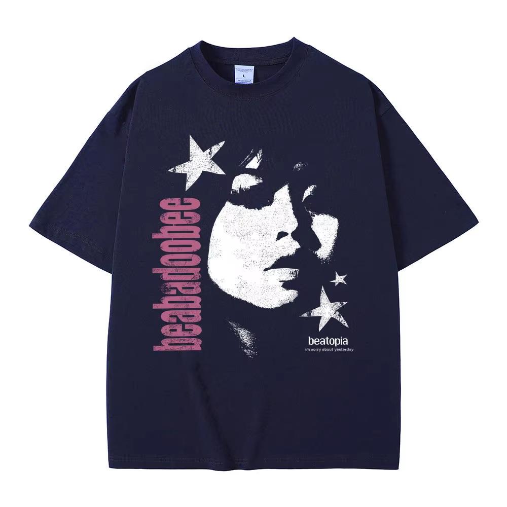 Beabadoobee Tričko s potiskem obličeje Pánské Dámské Hip Hopová móda Popová hudba Trička Ležérní Bavlněné Tričko s krátkým rukávem Topy Streetwear
