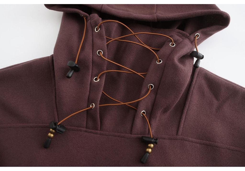 Available: European & American Mid-length Men's Woolen Hoodie - Autumn/Winter Casual Top