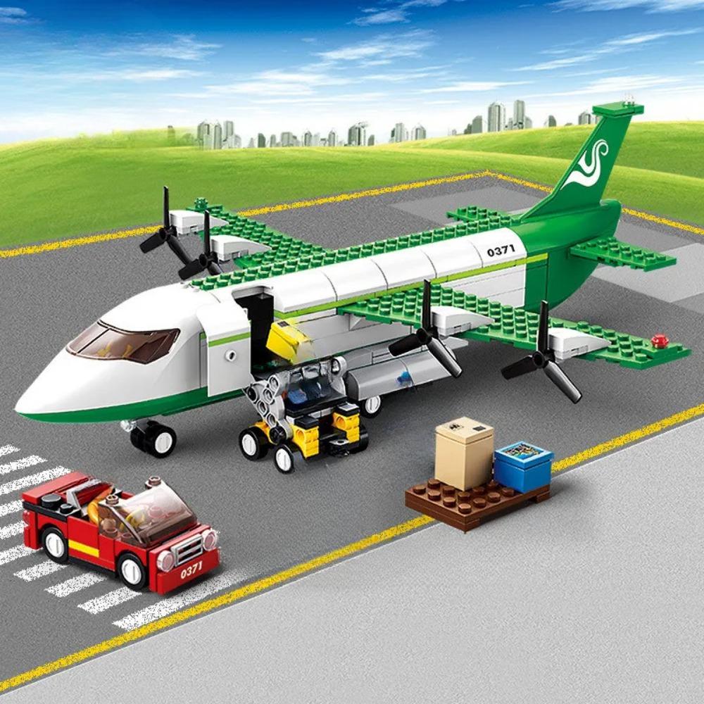 City Airport Airbus Aircraft Model Building Blocks Diy Airplane Control Tower Bricks Educational Toys For Children