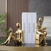 Modern 1 Set/2 st Keramisk Flickfigur Bokstöd Bokhylla Stopphållare Bokstöd Hem Skrivbord Studierum Prydnad Skulptur