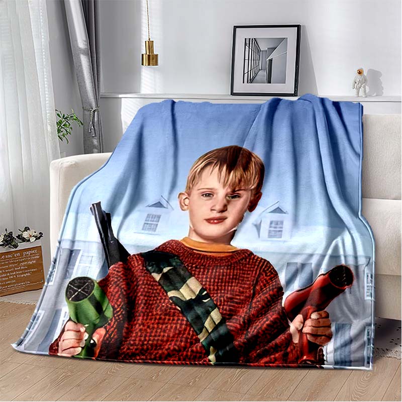Home‑Alone Classic Film Print Flannel Blanket Soft Warm Throw For Sofa Bedroom Xmas Home Decor Holiday Fan Collectible Gift