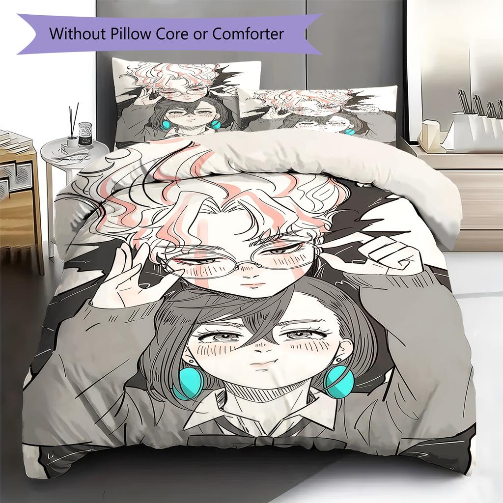 Ložní prádlo se vzorem DAN DA DAN, Sada přikrývky, Povlak na přikrývku, Povlak na polštář, Domácí dárek k narozeninám (1 * povlak na peřinu + 2 * povlak na polštář, bez jádra)