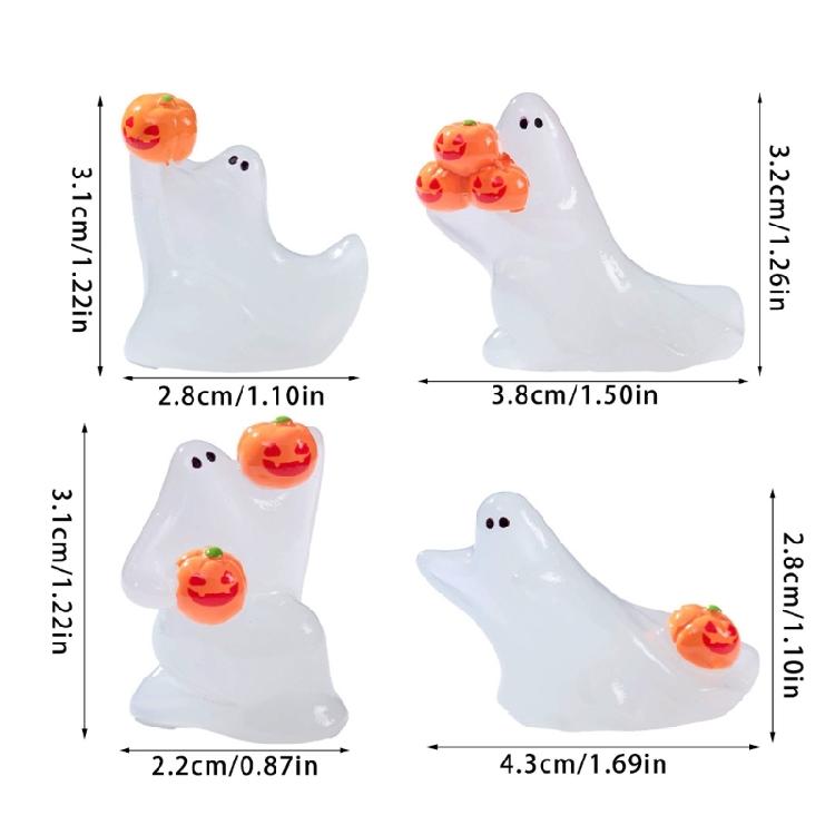 Halloweens Ghosty Figurines Night Lights Resins Ghosty Statue Sculptures Garden Decorations Monsters Figurines Ornament