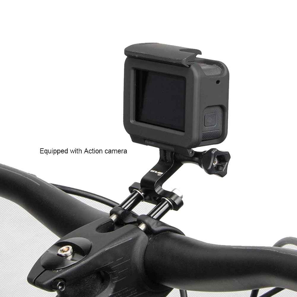 ZLiT Erweiterte Fahrradcomputer-Kombihalterung für Lenker für Fahrrad-GPS-Computerhalterung Vorne (Schwarz)