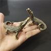 Vintage Antik Messing Krokodil Miniaturfiguren Messing Tier Alligator Statue Schreibtischornamente Teetier Heimdekor Handwerk Geschenke
