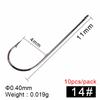FTK Sea Fishing Hooks With Barbs Straight Shank Strong Long Hook Bass Pike 10pcs