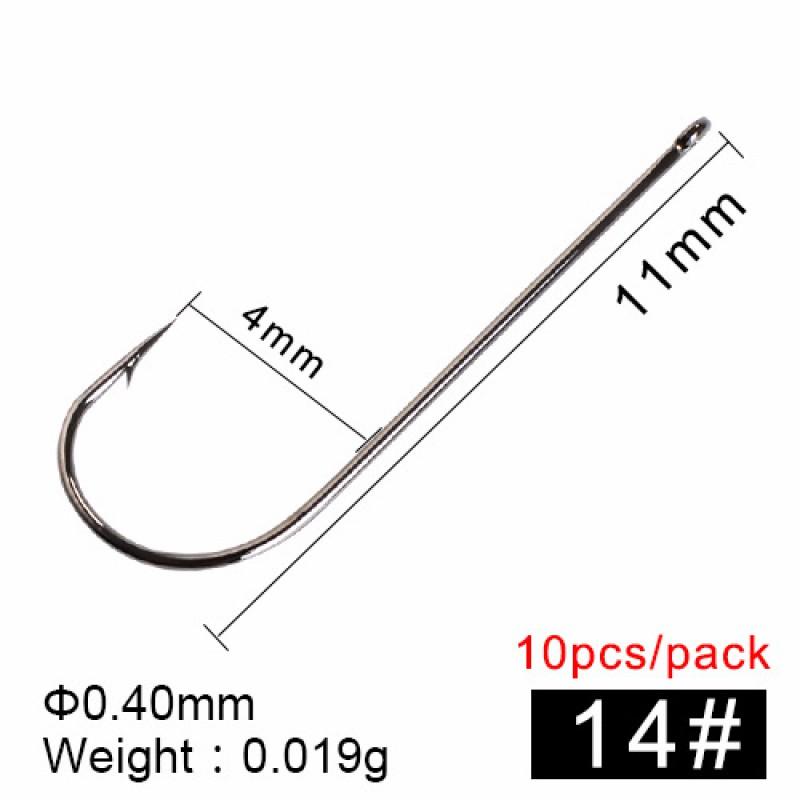 FTK Sea Fishing Hooks With Barbs Straight Shank Strong Long Hook Bass Pike 10pcs