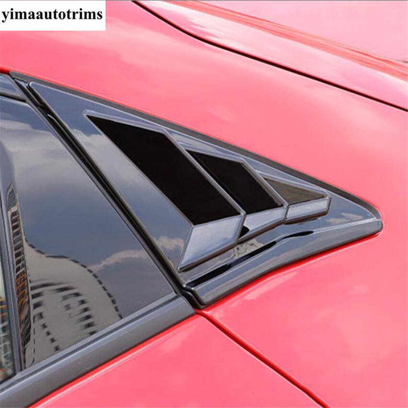 Rear Side Window Louvers Shutters Sunshade Air Panel Cover Trim For Honda Civic 2016 - ABS Carbon Fiber / Black Accessories