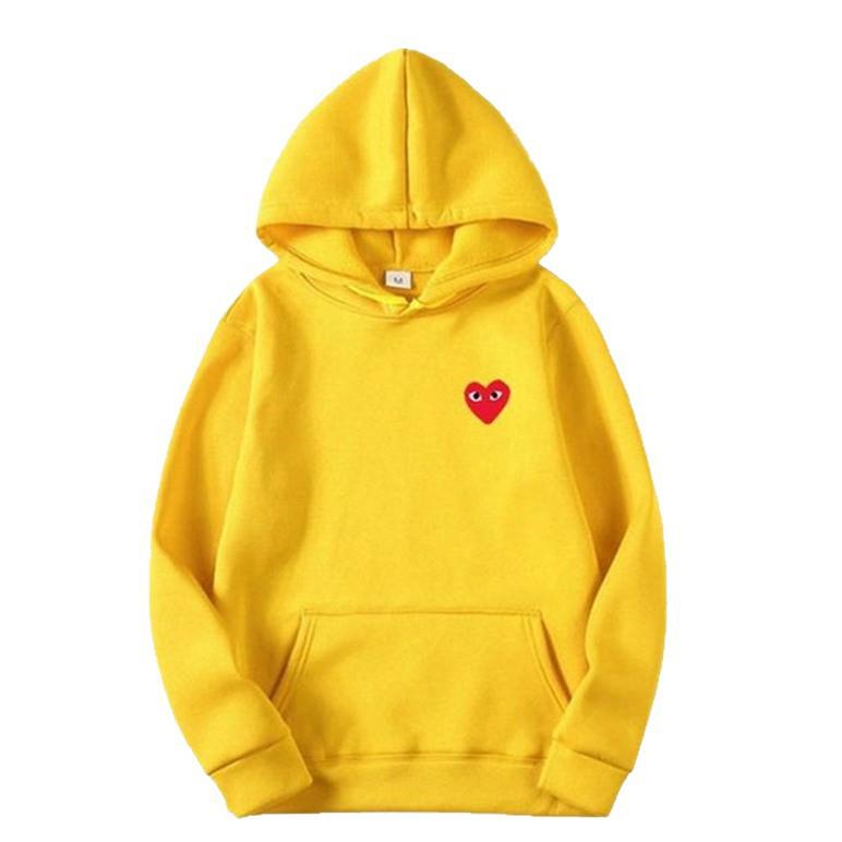 PLAY Kawakyu Embroidery Love Heart Unisex Oversized Hoodie - Autumn/Winter Plus Velvet Sweatshirt