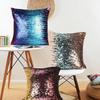 Case Dual Pillow Color Flip Sequin Cushion Cover Home Living Room Decor Gift