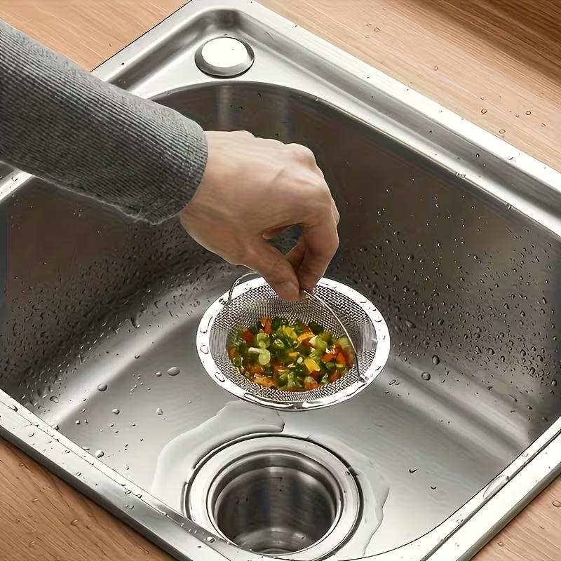 Stainless Steel Kitchen Sink Filter Garbage Food Residue Hair Catcher Sink Dishwasher Hopper Anti Clog Drain Filter Kitchen Bathroom Accessories