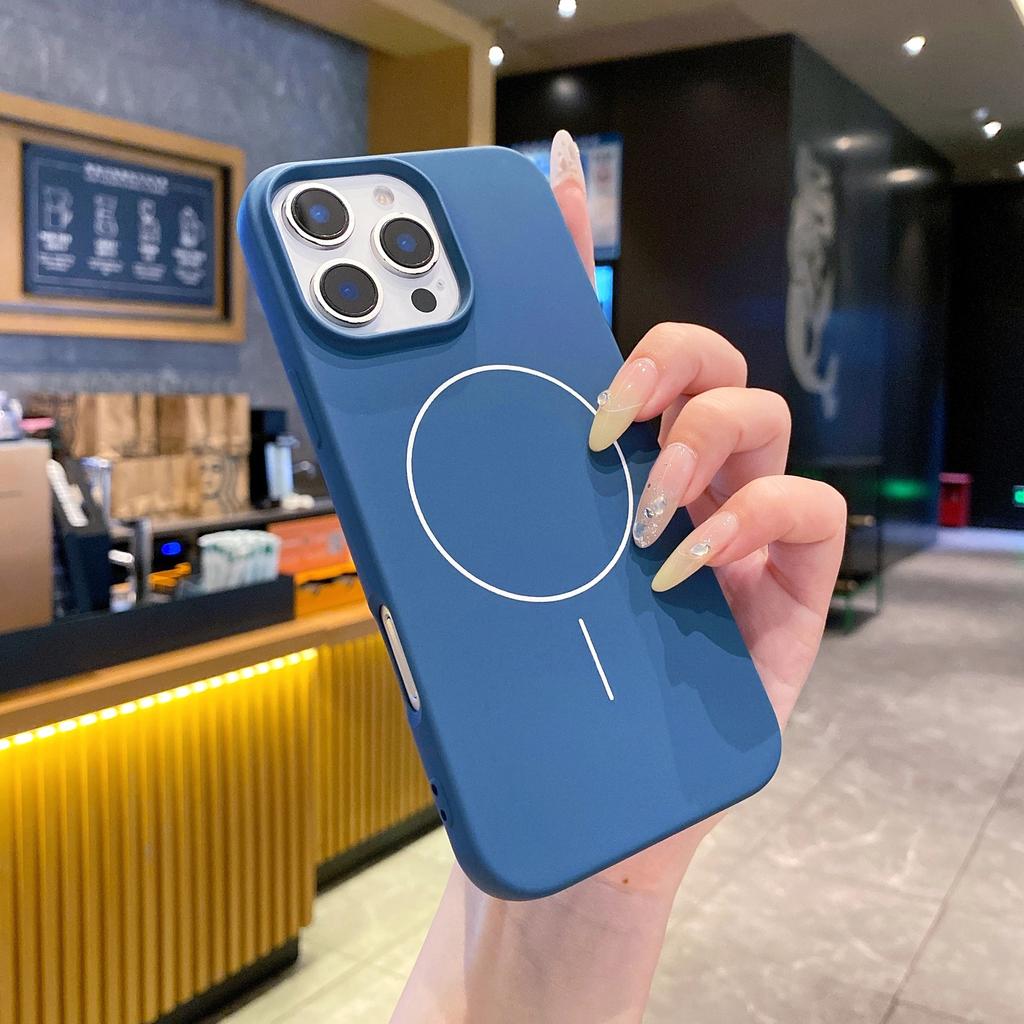Magnetic Silicone Protective Phone Case For iPhone Air 17 15 14 13 12 11 16 Pro Max Plus 16E Magsafe Wireless Charging Cover
