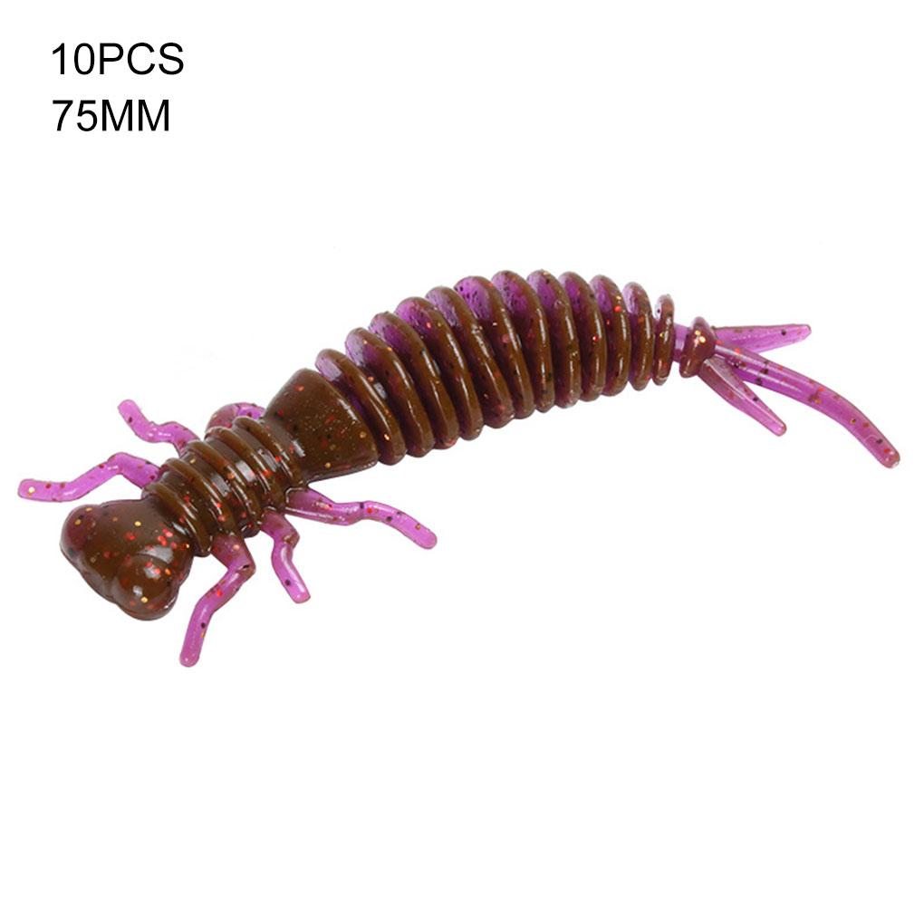 10pcs Simulation Insect Baits Portable Fishing Lures Reusable Soft Fishing Baits 55MM Type I