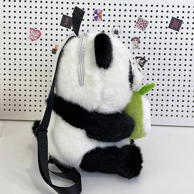 Cartoon Panda Plush Large Capacity Multi Purpose Backpack Student Children Comfort Schoolbag