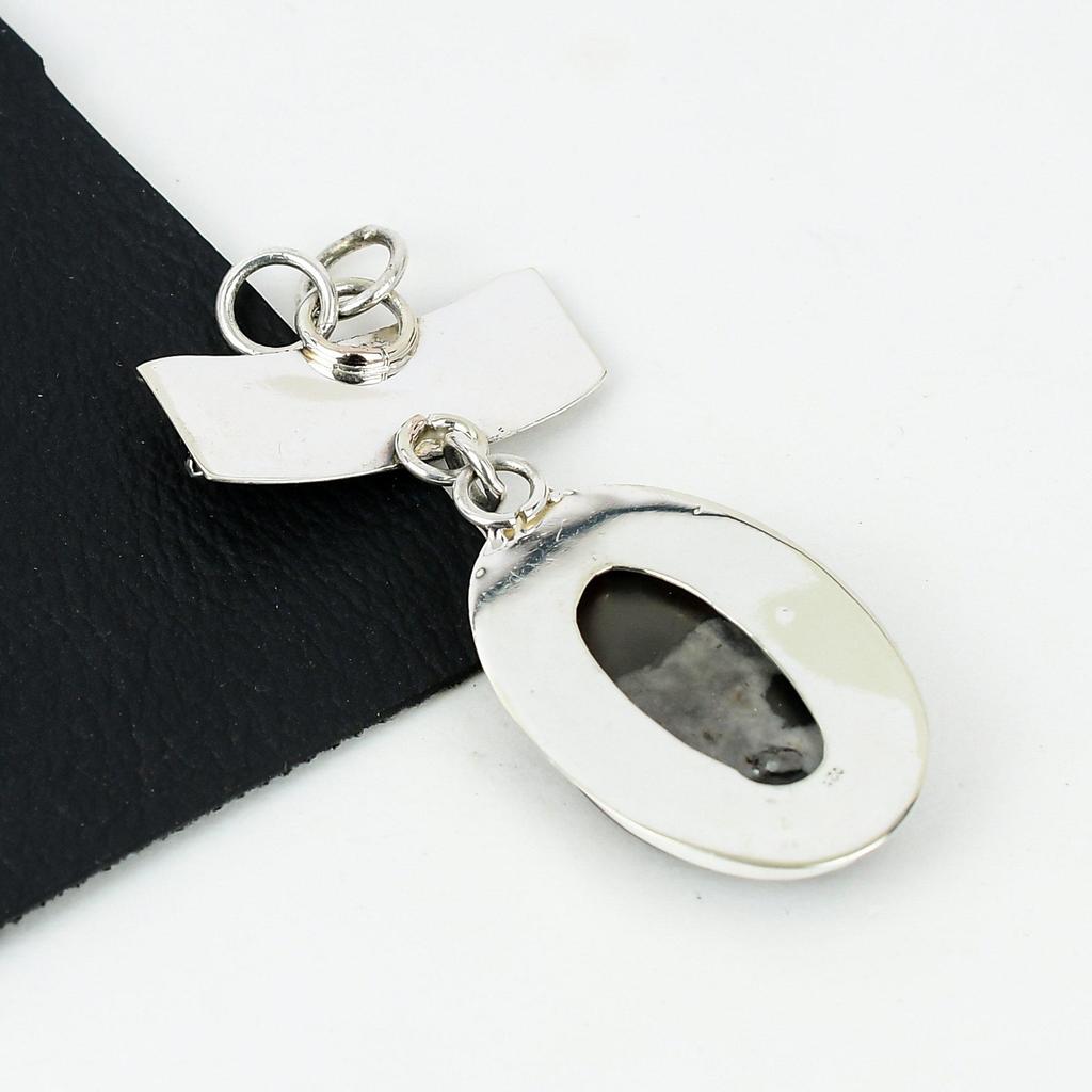 Natural Septarian Gemstone Silver Pendant in 925 Sterling Silver- Handmade Design, Everyday Wear Jewelry, Unique Septarian Pendant Wadding Gifts