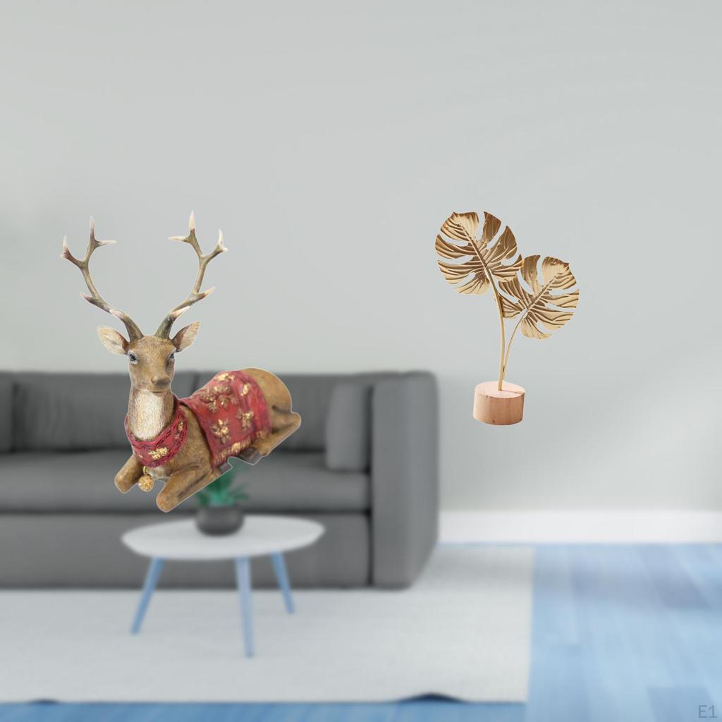 Reindeer Statue Elk Shaped Sculpture Tabletop Ornament Deer Figurine Metal Crafts Nordic Creative