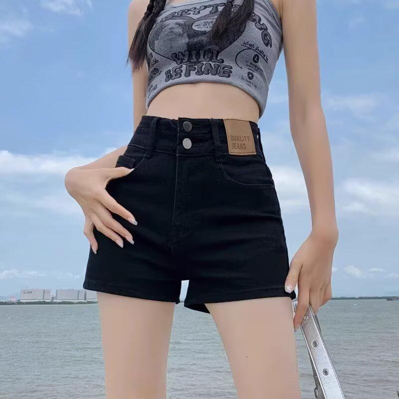 Women s High-Waist Black Denim A-Line Shorts - Summer 2026 Collection L