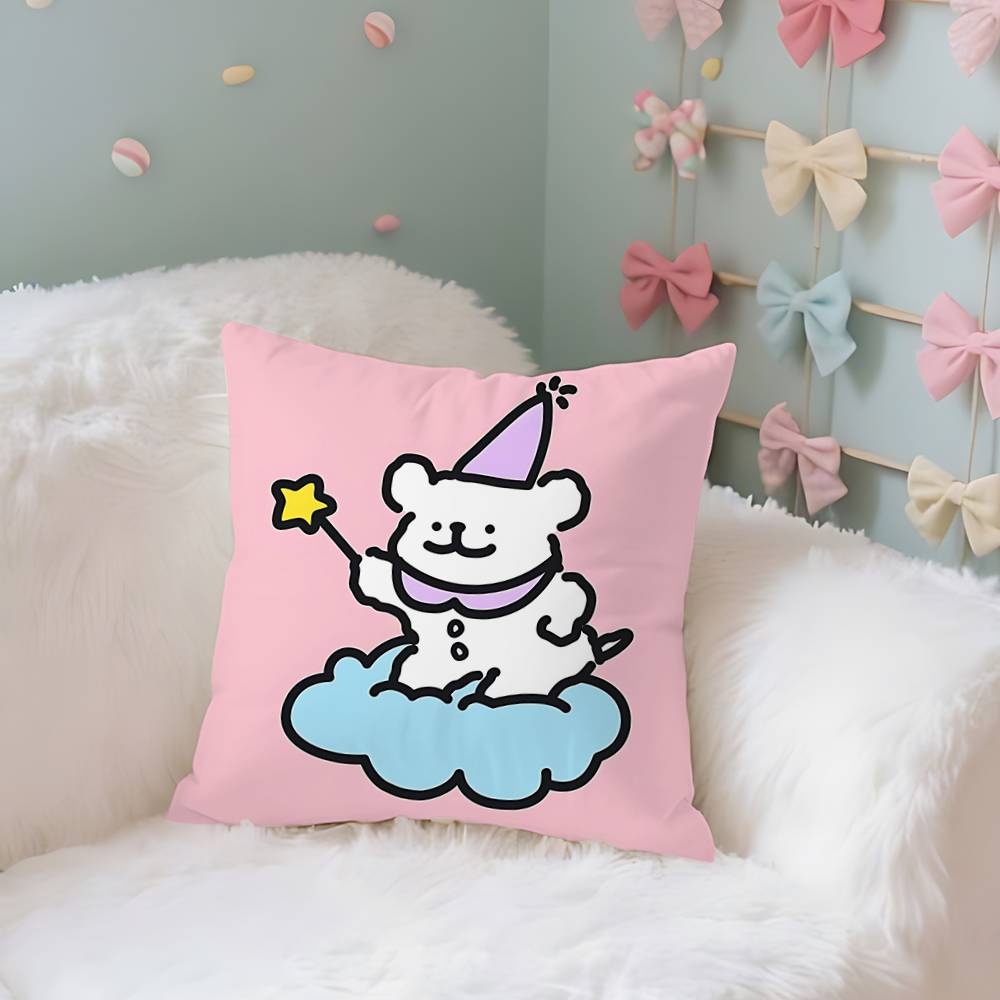 Cute MMaltese Case Plush Fabric Soft Pillowcase Double Sided Print Cushion Cover Household Gifts