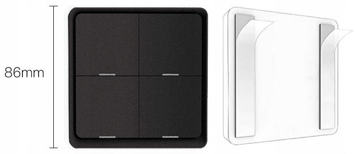 Remote Control Switch 12 Scenes 4P ZigBee Tuya Black