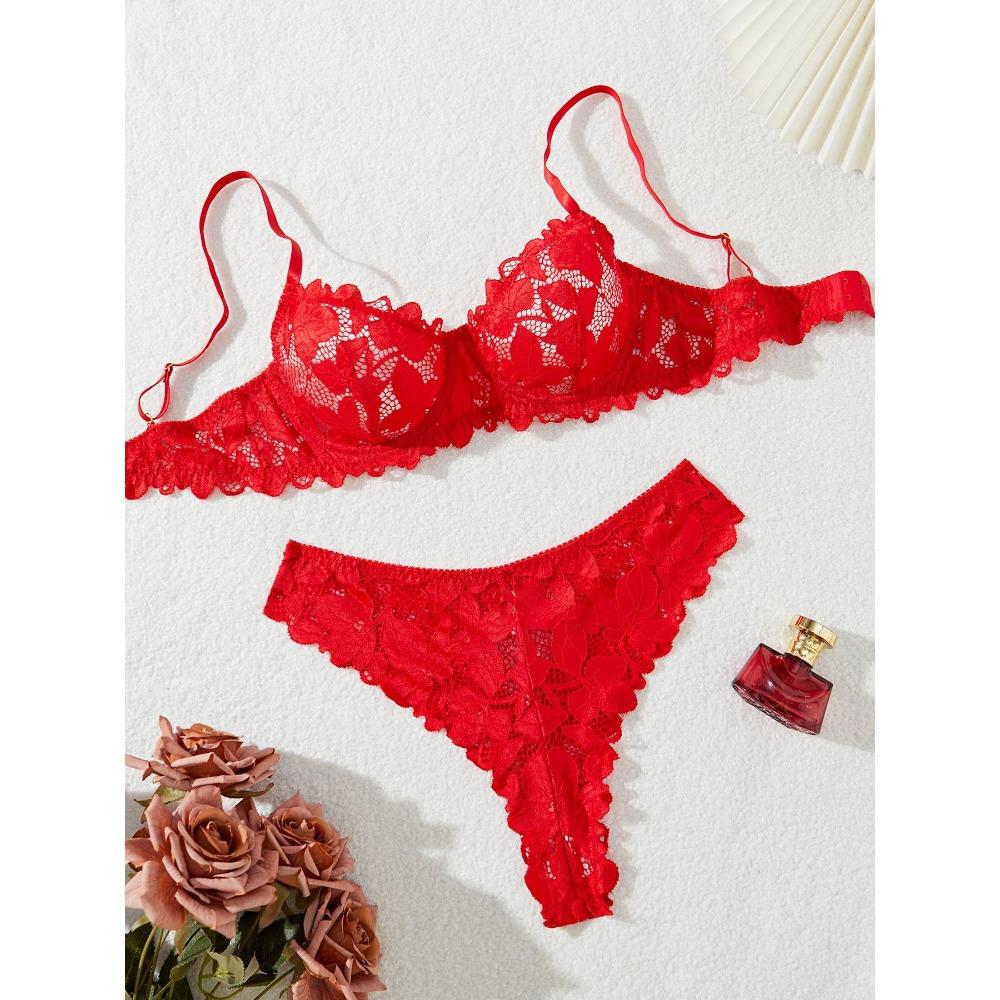 

Сексуальный приятный к коже комплект бюстгальтера-лепестка, ультратонкий без хлопковой подкладки, перспективное трехточечное сетчатое кружевное нижнее белье, сексуальное кружево XL