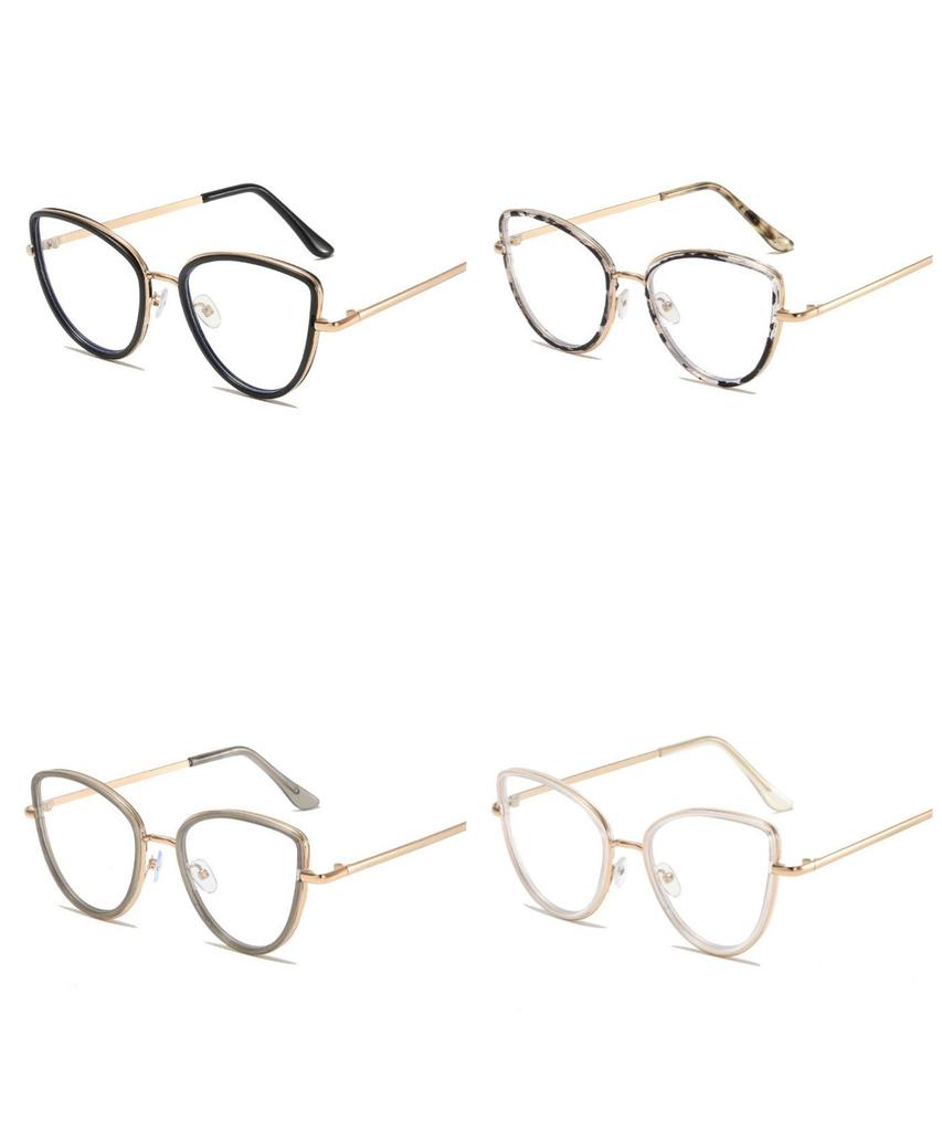 Blue Light Blocking Computer Glasses Korean Cat Eye Trendy Metal Glasses UV400 For Women Men