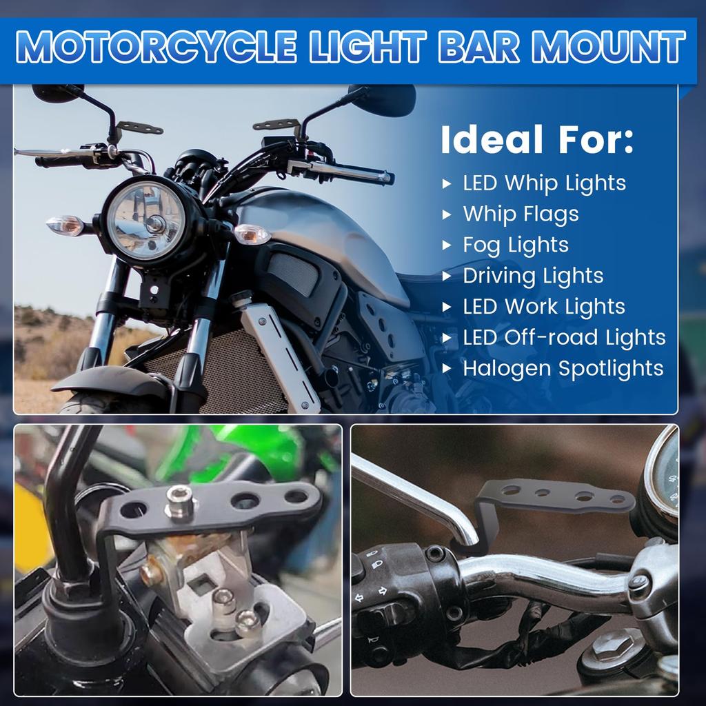 Motorcycle Mounting Bracket, Motorcycle Spotlight Bracket, Motorcycle Turn Signal Support Relocation Bracket, Metal Holder Black